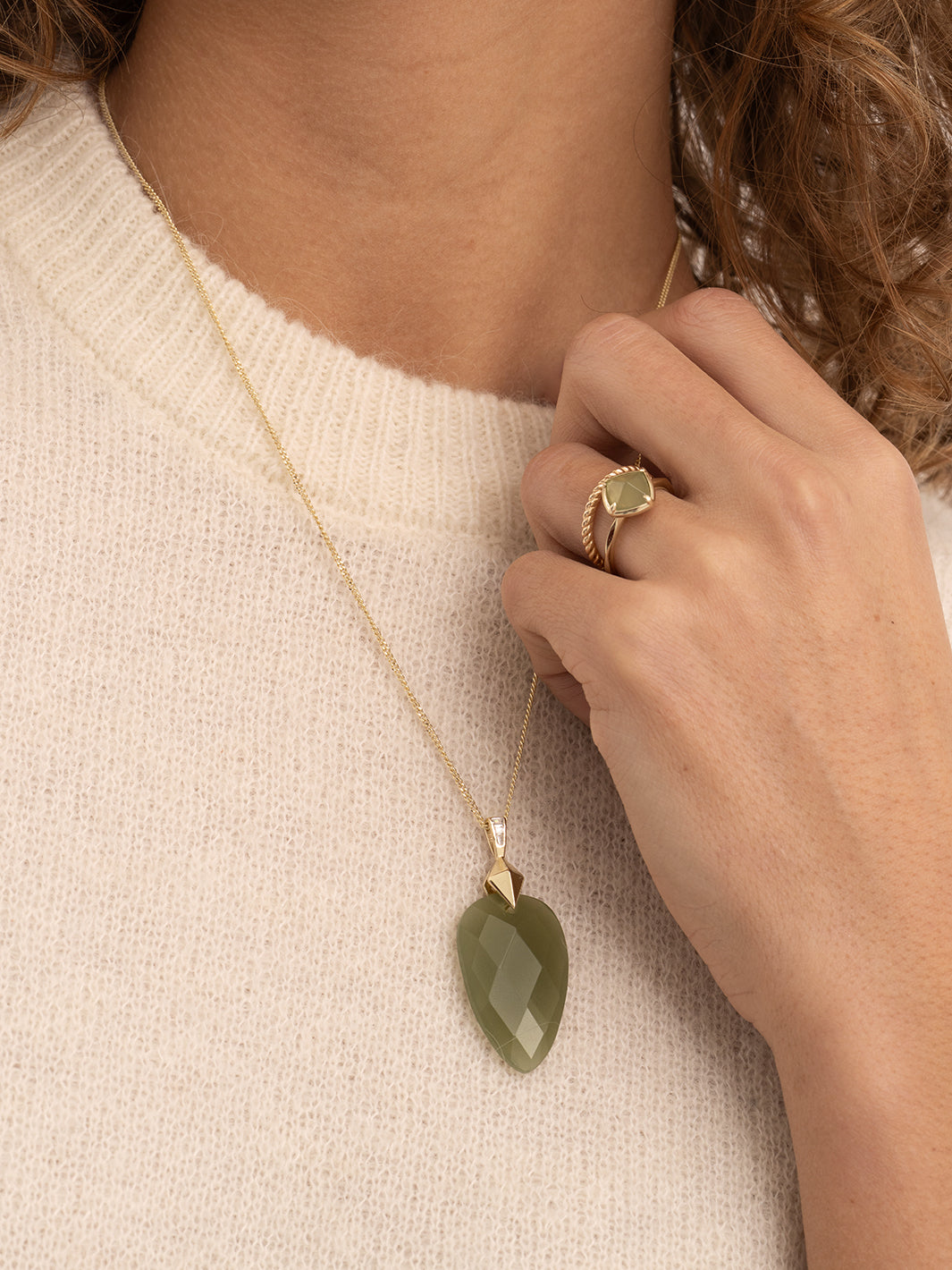 Lime Jade Blossom ketting edelsteen
