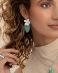 Rich Green Amazonite Blossom oorbel edelstenen