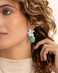 Rich Green Amazonite Afterglow oorbel edelsteen
