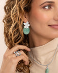 Rich Green Amazonite Large Oval oorbel edelstenen