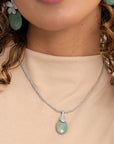 Rich Green Amazonite Medium Oval ketting edelsteen