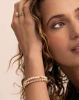 Parel Wave Mix Armbanden Stack | Goudkleurig