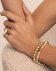 Parel Bold Mix Saturn Large Armbanden Stack | Goudkleurig