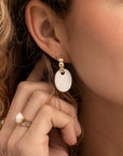 Mother of Pear Medium Oval oorbel edelstenen