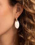 Mother of Pearl Leaf oorbel edelstenen