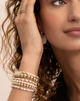 Parel Roundel Interstellar Large Armbanden Stack | Goudkleurig
