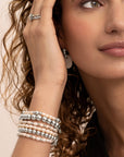Parel Roundel Interstellar Large Armbanden Stack | Zilver