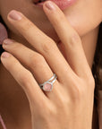 Edge Ring Rose Quartz | Zilver