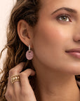 Rose Quartz Medium Oval oorbel edelstenen