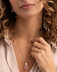 Rose Quartz Medium Oval ketting edelsteen