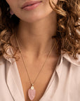 Blossom Rose Quartz ketting edelsteen