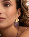 Amethyst Large Oval oorbel edelstenen