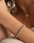 Amethyst Interstellar Saturn Wave Armbanden Stack | Goudkleurig