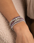 Amethyst Reverse Universe Saturn Crystal tube Armbanden Stack | Zilver
