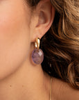 Amethyst Medium Oval oorbel edelstenen