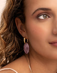 Amethyst Leaf oorbel edelstenen