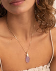Amethyst Leaf ketting edelsteen