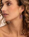 Amethyst Leaf oorbel edelstenen