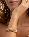 Light Citrine Fuchsia Interstellar Bold Mix Armbanden Stack | Zilver