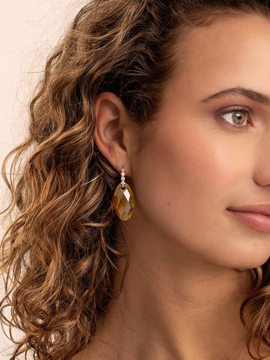Light Gold Citrine Quartz oorbel edelstenen