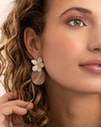 Sunstone Large Oval oorbel edelstenen
