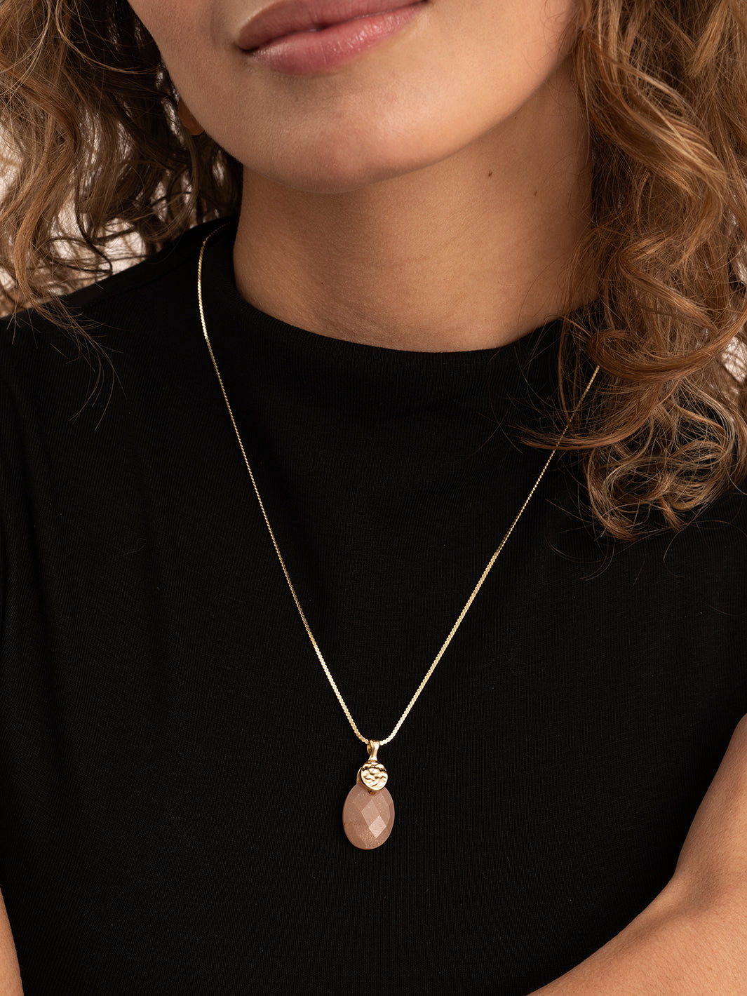 Sunstone Medium Oval Fuse Ketting Set | Goudkleurig