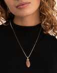 Sunstone Leaf ketting edelsteen