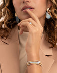 Opalite Universe Bicolor Armbanden Stack | Goudkleurig
