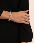 Bicolor Mix Saturn Flora Armbanden Stack | Zilver