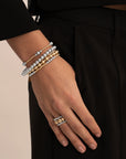Bicolor Mix Saturn Large Bold Mix Armbanden Stack | Zilver