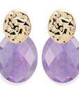 Amethyst Large Oval Round Clip Oorbellen Set