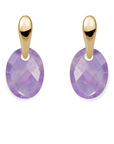 Amethyst Medium Oval Bold Fuse Oorbellen Set | Goudkleurig