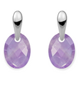 Amethyst Medium Oval Bold Fuse Oorbellen Set | Zilver