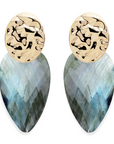 Labradorite Blossom Round Clip Oorbellen Set