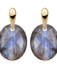 Labradorite Large Oval Bold Fuse Oorbellen Set | Goudkleurig