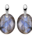 Labradorite Large Oval Bold Fuse Oorbellen Set | Zilver