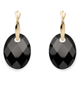 Onyx Medium Oval Fuse Huggies Oorbellen Set | Goudkleurig