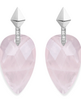 Rose Quartz Blossom Pyramid Oorbellen Set | Zilver