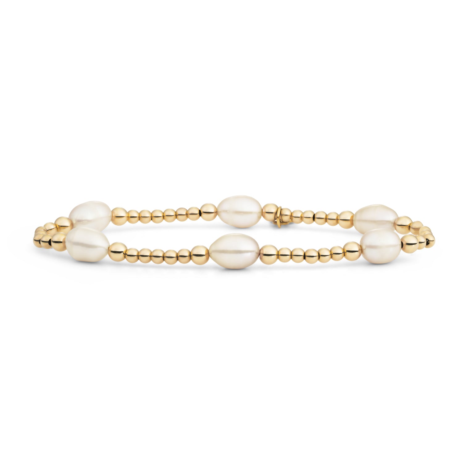 Parel armbandje met gouden accenten