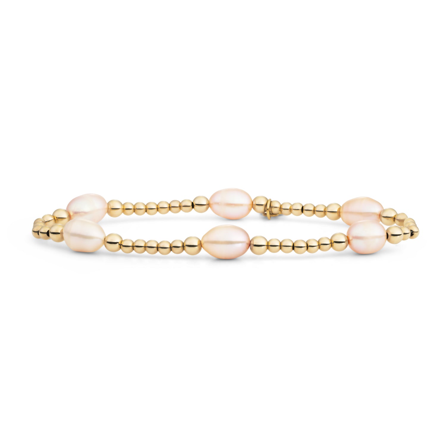 Goudkleurige armbanden met echte zoetwaterparel en gouden kralen