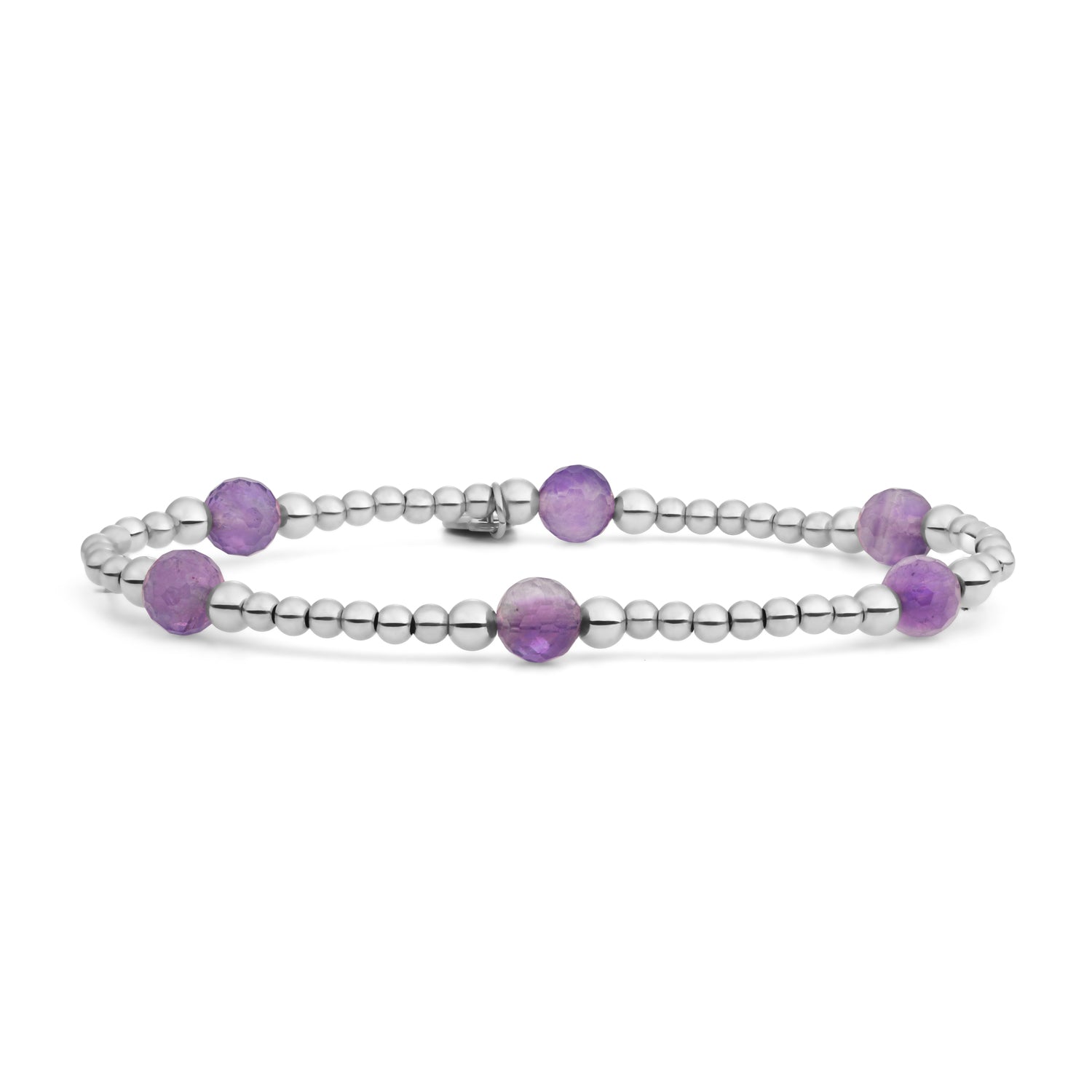 Zilveren damesarmband met Amethyst edelsteen