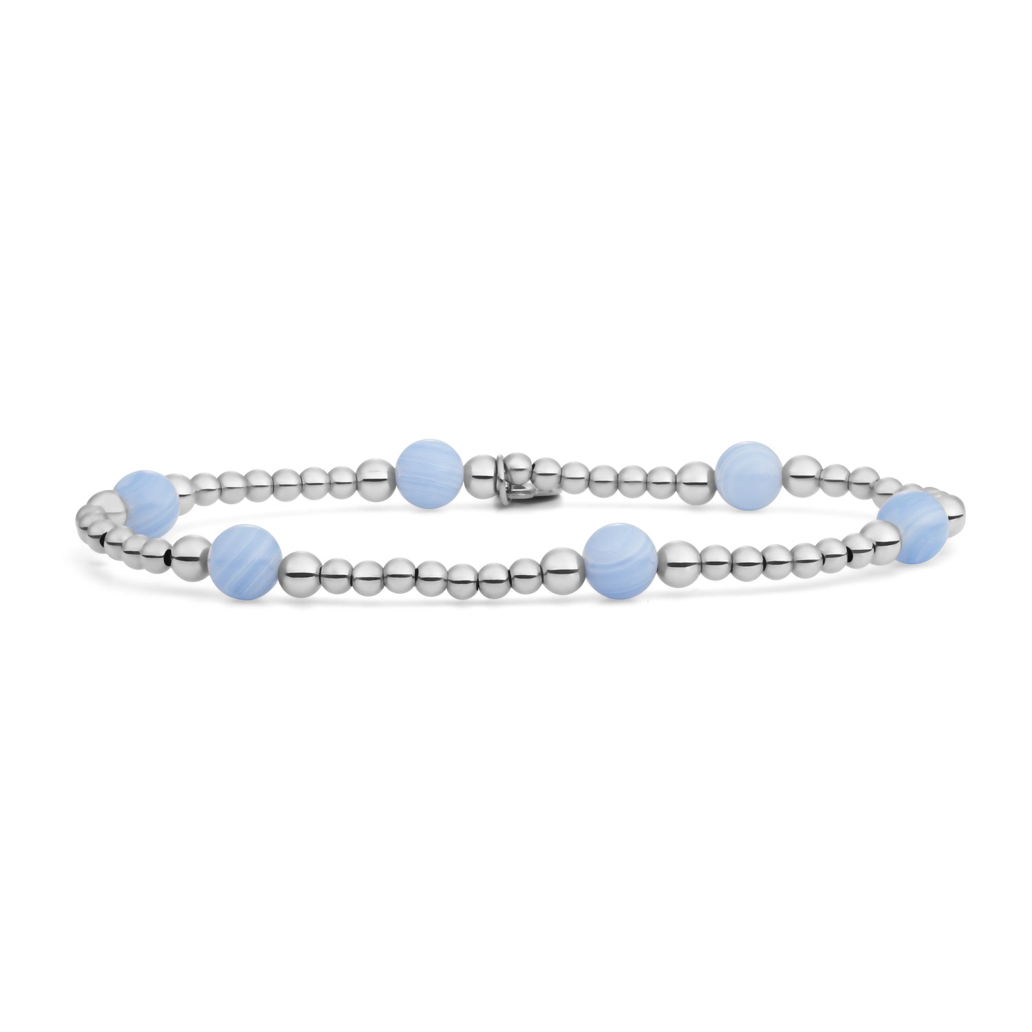 kralenarmband in zilver voor vrouwen met blauwe edelstenen