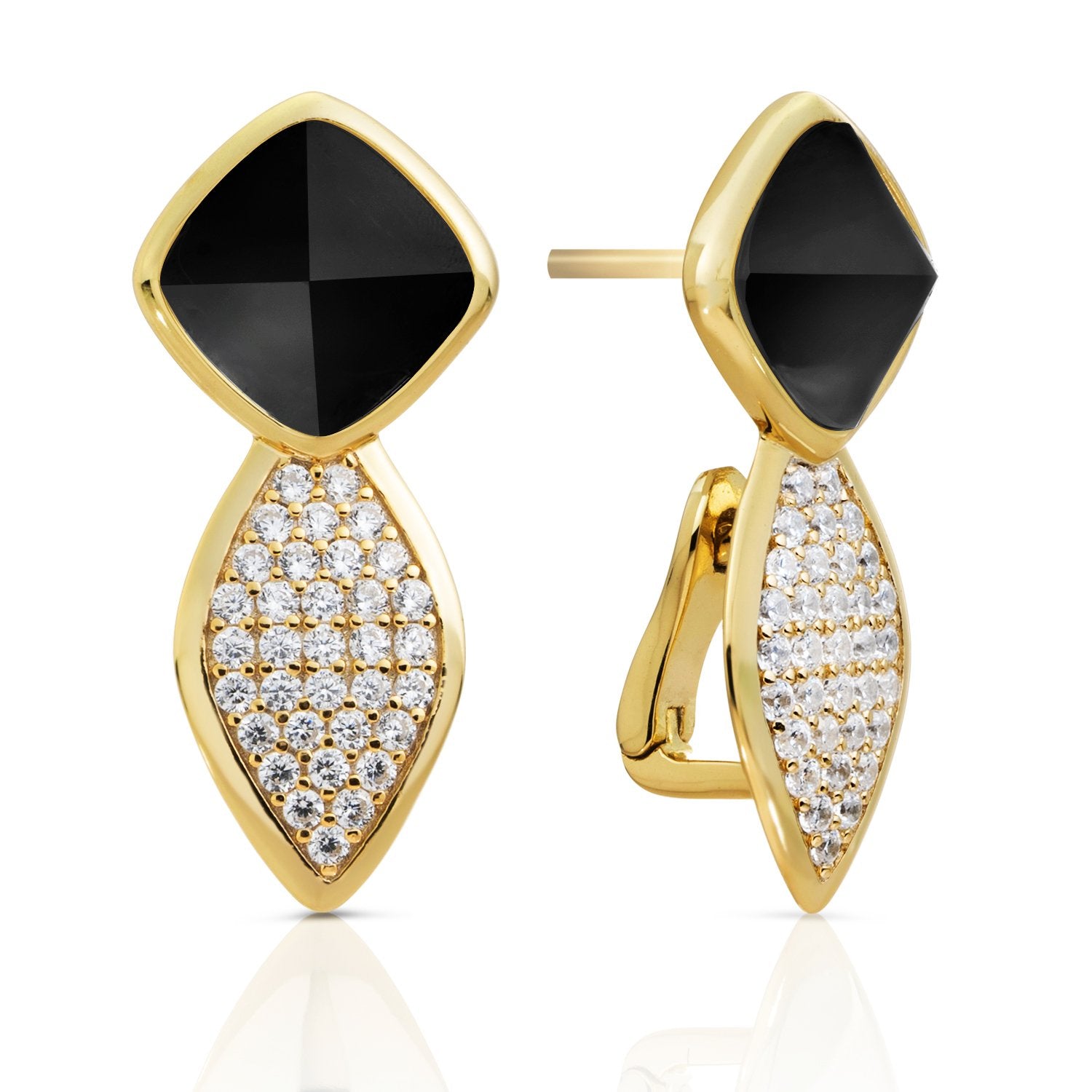 Edge Crystal Onyx Oorstekers