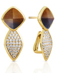 Edge Crystal Tiger Eye oorstekers