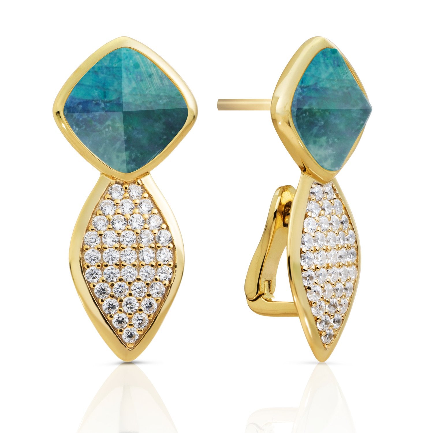 Edge Crystal Labradorite oorstekers