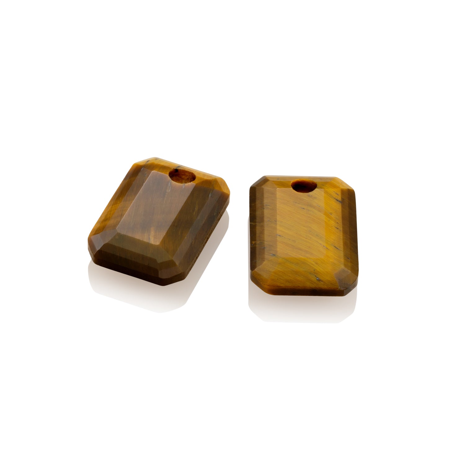 Tiger Eye Baguette oorbel edelstenen
