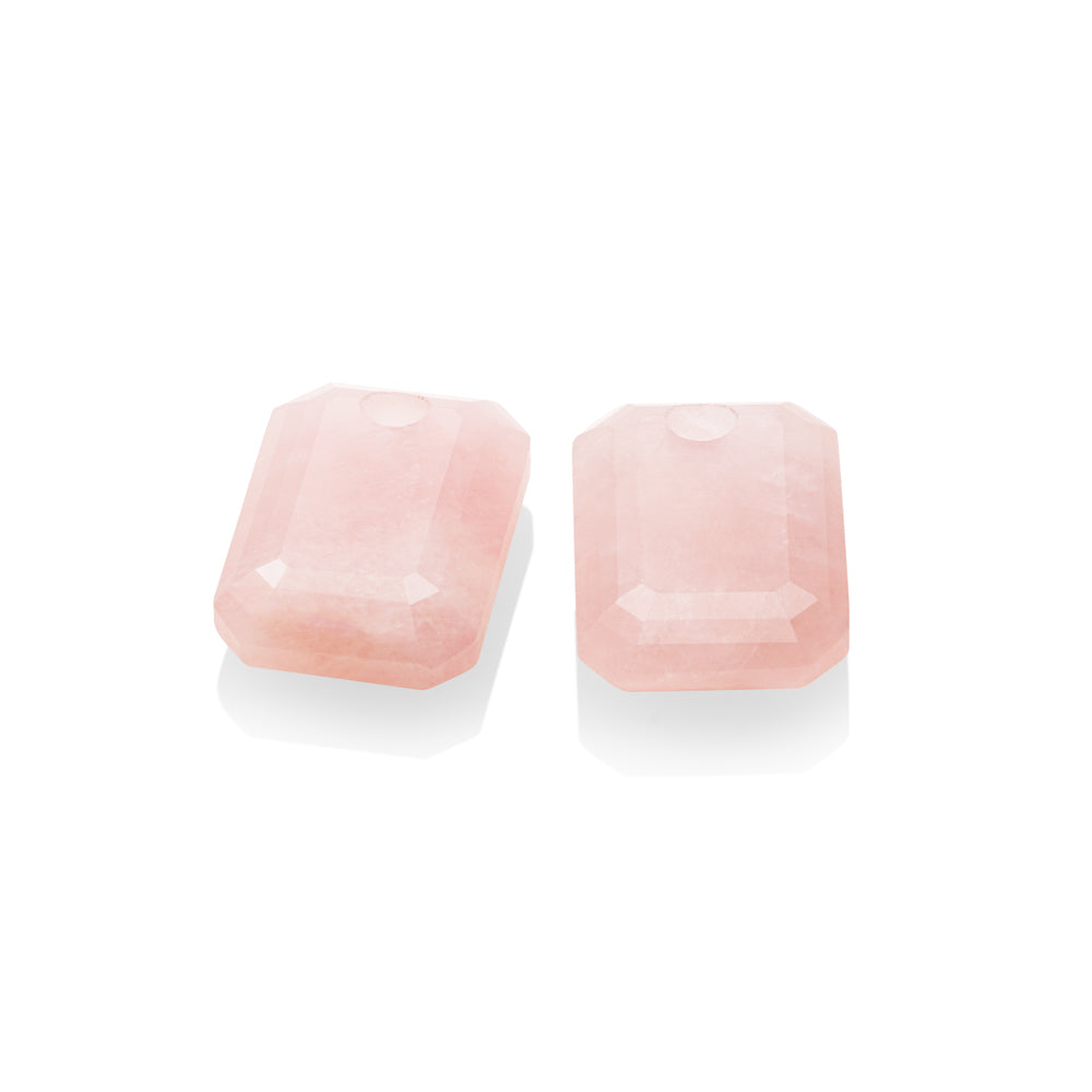 Rose Quartz Baguette oorbel edelstenen