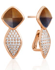 Edge Crystal Tiger Eye oorstekers