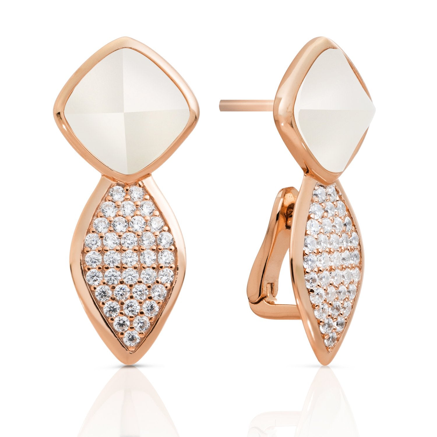 Edge Crystal Pearl Oorstekers