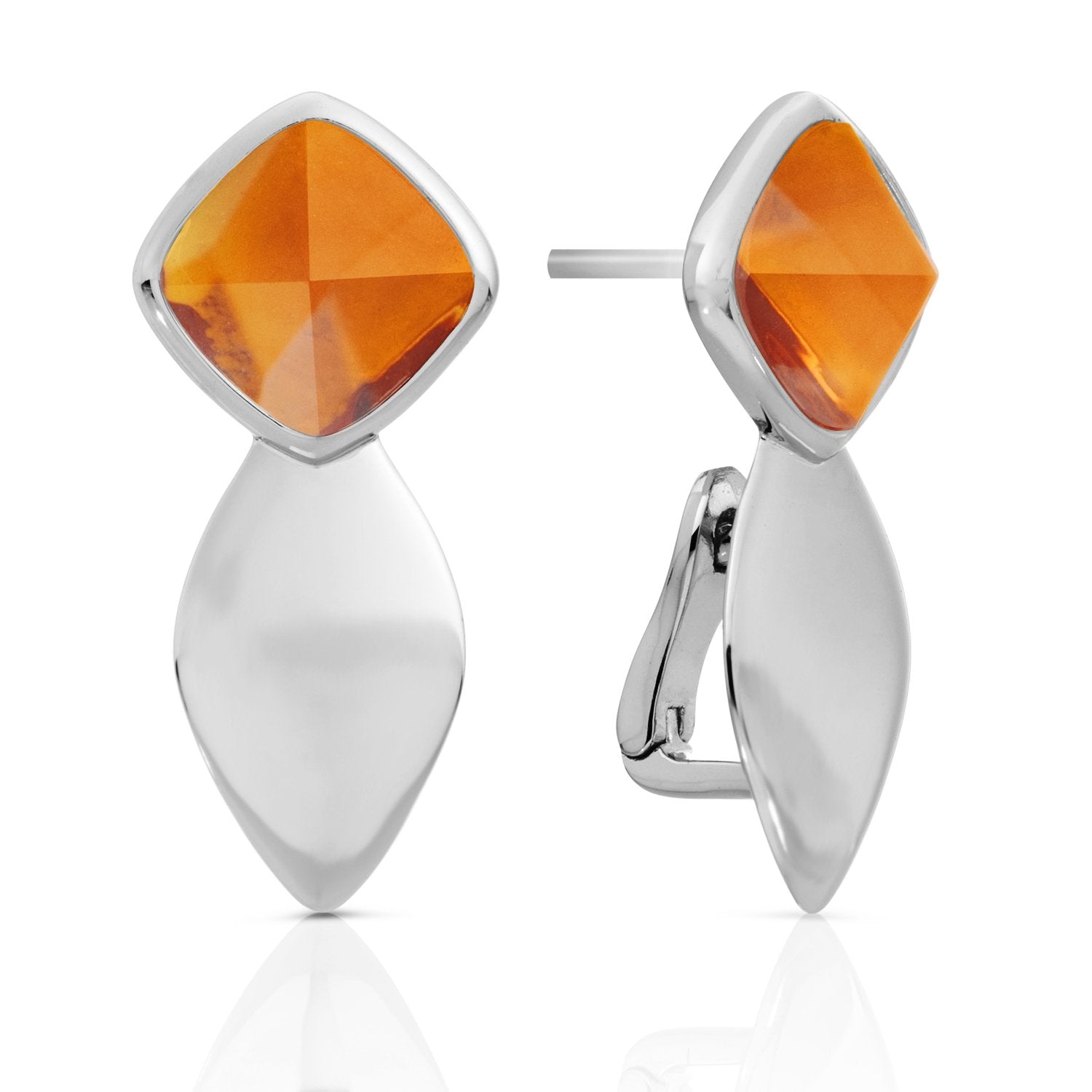 Edge Citrine Quartz Oorstekers